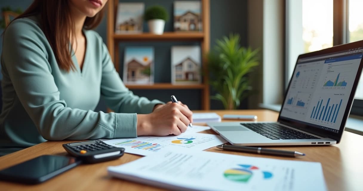 Pessoa organizando documentos de imóveis para controlar inadimplência na locação