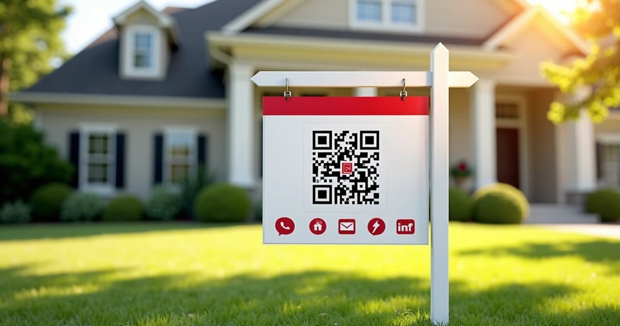 Placa de imóvel com QR Code em destaque para captação de leads